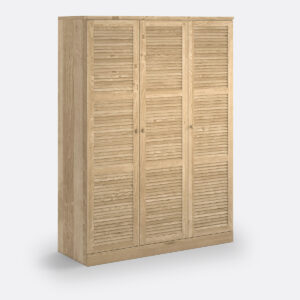 armoire SO'HOME Mayor en pin massif avec trois portes et penderie intégrée