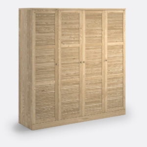 Armoire SO'HOME Mayor en pin massif avec quatre portes et étagères