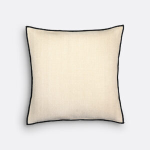 Housse de coussin Figuera à effet chenille avec bourdon noir