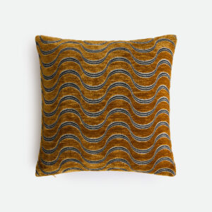 Housse de coussin Vilnia en velours chenille à motifs géométriques