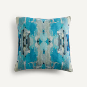 Housse de coussin AM.PM THIAN en lin imprimé avec passepoil