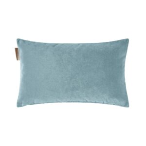Housse de coussin Madura Dario en velours bleu topaze avec œillets noirs