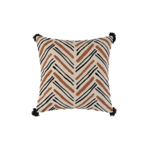 Housse de coussin Madura OUMY en coton, détails brodés et pompons