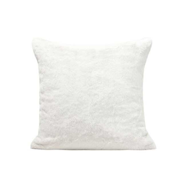 Housse de coussin Madura Bianca en fausse fourrure, format carré 50 x 50 cm