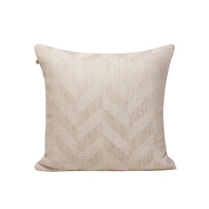 Housse de coussin Madura en viscose écrue avec motif chevron jacquard