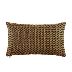 Housse de coussin Madura noire brodée de fil doré, format rectangulaire