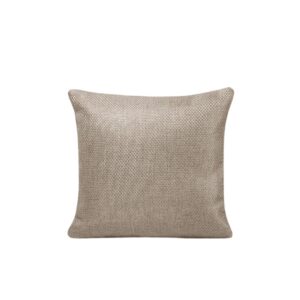Housse de coussin Coconut beige à tissage toile et effet satiné