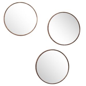 Trois miroirs ronds effet bois, miroirs The Home Deco Factory