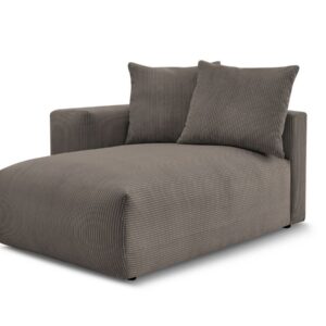 Méridienne Bobochic Voltaire taupe avec accoudoir pour canapé modulable