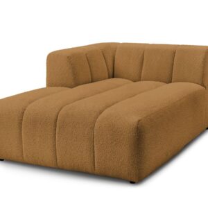 Méridienne Bobochic Annecy en tissu bouclette jaune, configuration angle gauche