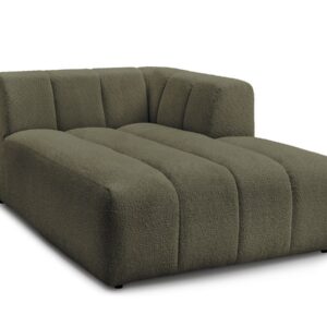 Méridienne Bobochic Annecy en tissu bouclette vert, configuration d’angle droit