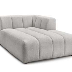 Méridienne Bobochic Annecy en tissu bouclette gris clair, angle droit.