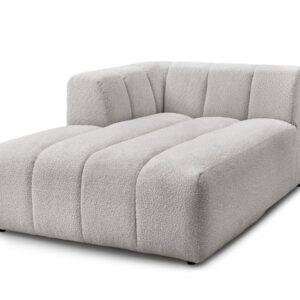 Méridienne Bobochic Annecy en bouclette gris clair, configuration angle gauche
