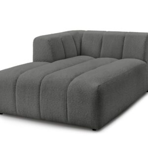 Méridienne BOBOCHIC ANNECY en bouclette gris foncé, configuration d’angle gauche