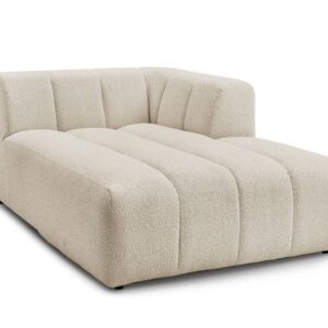 Méridienne Bobochic Annecy beige en tissu bouclette, configuration d’angle droit