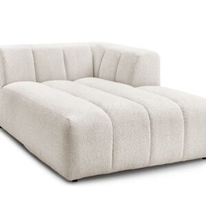Méridienne Bobochic Annecy blanche en tissu bouclette, module d’angle droit