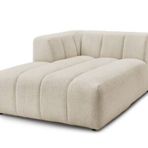 Méridienne Bobochic Annecy en tissu bouclette beige, angle gauche