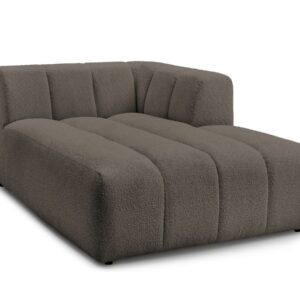 Méridienne Bobochic Annecy en bouclette marron, configuration d’angle droit