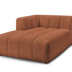 Méridienne Bobochic Annecy en tissu bouclette orange, angle gauche