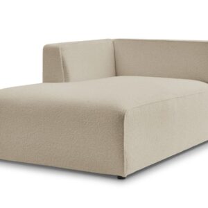 Méridienne Bobochic MEGEVE en tissu bouclette beige, module d’angle gauche