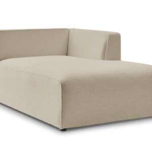 Méridienne Bobochic MEGEVE beige en tissu bouclette, module une place à angle droit