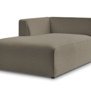 Méridienne Bobochic Megève marron en tissu bouclette, module une place angle gauche