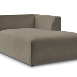 Méridienne Bobochic Megève, module une place marron en tissu bouclette à angle droit
