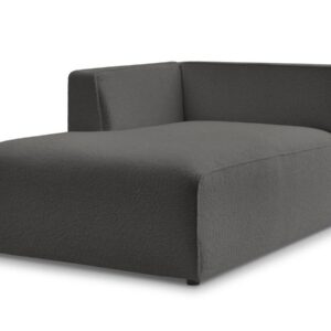 Méridienne Bobochic MEGEVE en tissu bouclette gris foncé, angle gauche