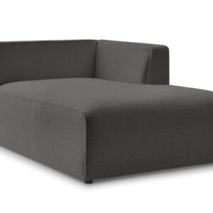 Méridienne Bobochic MEGEVE en tissu bouclette gris foncé, angle droit