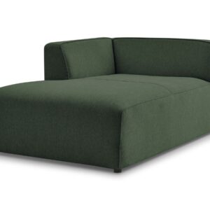 Méridienne Bobochic Megève en tissu chiné vert, angle gauche, une place