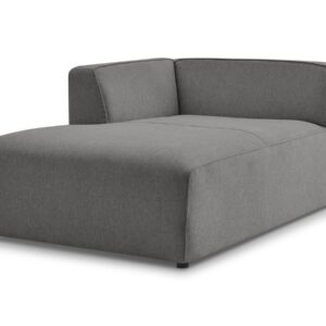 Méridienne Bobochic MEGEVE en tissu chiné gris foncé, conçue pour angle gauche