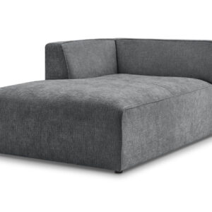 Méridienne BOBOCHIC MEGEVE en tissu texturé gris foncé, angle gauche, une place