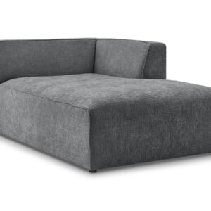 Méridienne Bobochic Megève en tissu texturé gris foncé, module d’angle droit