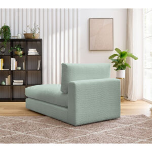 Méridienne Bobochic PARIS en tissu bouclé vert, module une place
