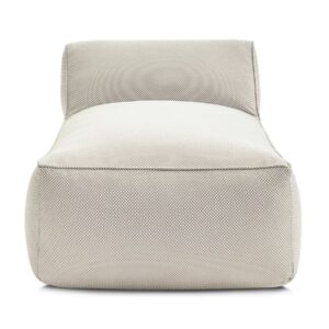Méridienne Bobochic Riviera sans accoudoir en tissu chiné beige pour jardin