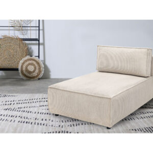 Méridienne Bobochic NIHAD beige en velours côtelé, module sans accoudoir