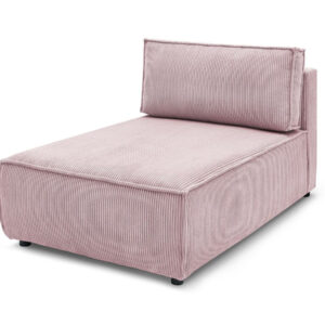 Méridienne Bobochic Nihad violette en velours côtelé, module sans accoudoir