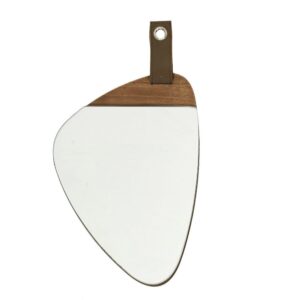 Miroir galet The Home Deco Factory en bois marron avec anse décorative