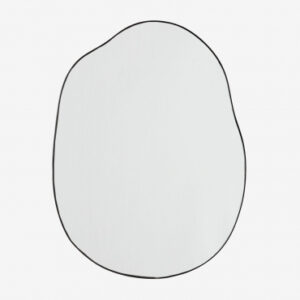 Miroir Rudiger Sklum noir à forme irrégulière avec cadre sobre