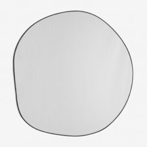 Miroir Sklum Nonceva irrégulier avec cadre noir destiné à une pose murale