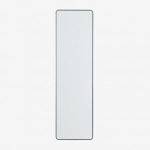Miroir Sklum Sadint rectangulaire noir avec cadre aluminium et bords arrondis