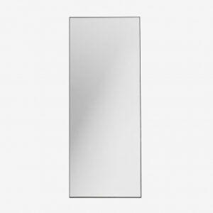 Miroir sur pied Zastron rectangulaire noir avec cadre en aluminium