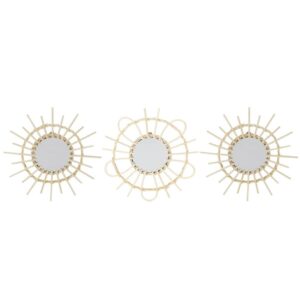 Les miroirs rotin The Home Deco Factory en rotin naturel, vendus par trois.