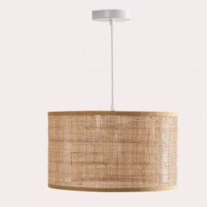 Suspension Sklum Ytse en rotin naturel avec base en fer