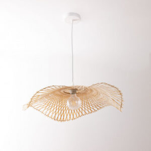 Suspension Pamell Sklum avec abat-jour en bambou pour intérieur