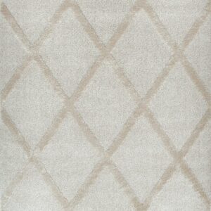 Tapis de salon Nazar à motif losange crème et coloris ton sur ton