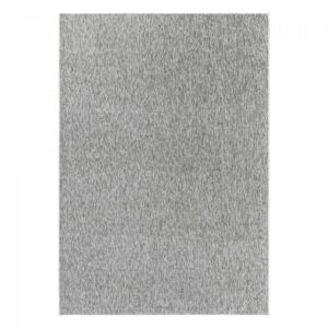 Tapis rond SAKRDA gris uni en polypropylène tissé pour le salon
