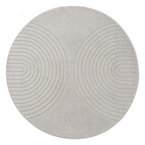 Tapis DEMILU rond à relief annoncé, en polypropylène tissé