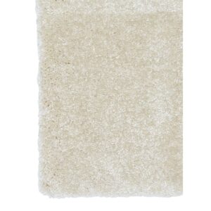 Tapis EPAISSIA + rectangulaire blanc cassé à motif uni, format salon