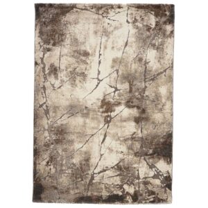 Tapis salon tERSORE gris rectangulaire à motif abstrait, tissé en polypropylène